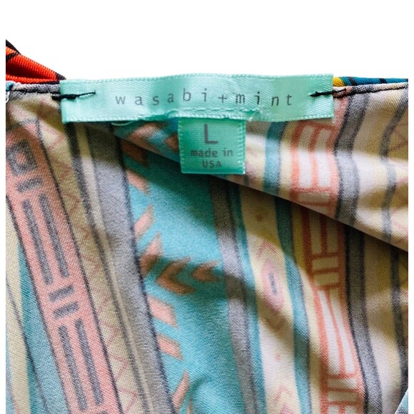 WASABI + MINT Womens Native Aztec Western Print Maxi Dress Size Large - Picture 4 of 13